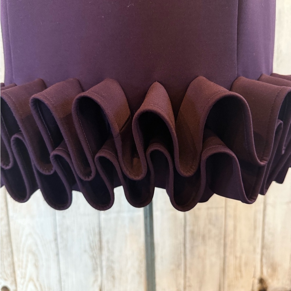 Maia Chic Sleeveless Ruffle Hem Dress in Deep Purple - Picture 3 of 10